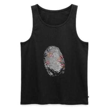 Fingerprint with characteristic determination. - Men's Premium Organic Tank Top - black - Front - AI Model Male 178 light (178cm)