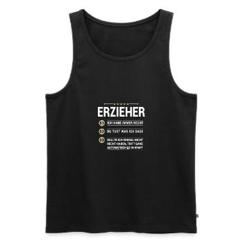 Erzieher Beruf meine eigenen Paragraphen - Männer Premium Bio Tank Top - Schwarz - Vorne - Michal (187cm)