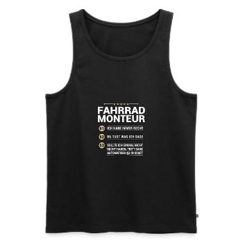 Fahrradmonteur Beruf meine eigenen Paragraphen - Männer Premium Bio Tank Top - Schwarz - Vorne - Michal (187cm)