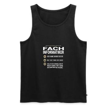 Fachinformatiker Beruf meine eigenen Paragraphen - Männer Premium Bio Tank Top - Schwarz - Vorne - Michal (187cm)