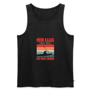 Kanu Kajak Mein Kajak ruft mich ich muss gehen - Männer Premium Bio Tank Top - Schwarz - Vorne - AI Model Male 178 light (178cm)