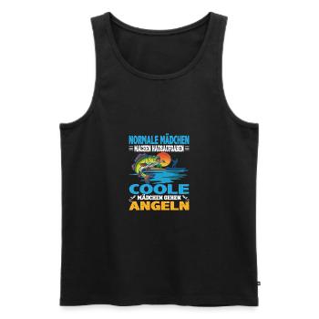 Normale Mädchen machen Hausaufgaben coole Mädchen - Männer Premium Bio Tank Top - Schwarz - Vorne - Michal (187cm)