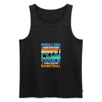 Basketball Dunking Spieler Korbleger Spruch - Männer Premium Bio Tank Top - Schwarz - Vorne - AI Model Male 178 light (178cm)