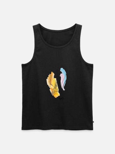Eiffel Tower drawing - Men's Premium Organic Tank Top - black