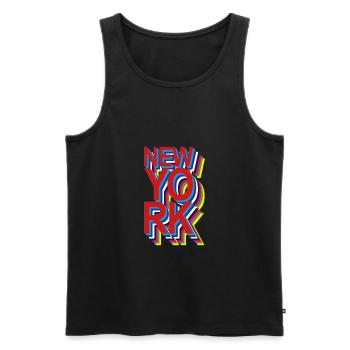 New York - Männer Premium Bio Tank Top - Schwarz - Vorne - Michal (187cm)