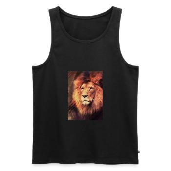 Lion - Men's Premium Organic Tank Top - black - Front - AI Model Male 178 light (178cm)