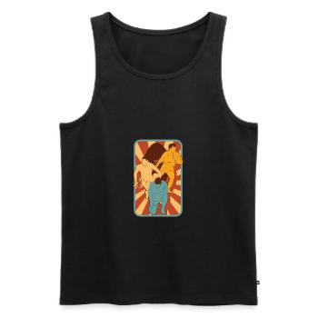 Rugby Player Vintage Rugby Game Gift Sport - Men's Premium Organic Tank Top - black - Front - AI Model Male 178 light (178cm)