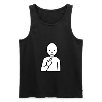 Meme - Witziges, lustiges Männchen - Männer Premium Bio Tank Top - Schwarz - Vorne - AI Model Male 178 light (178cm)