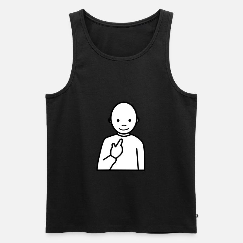 Meme - Witziges, lustiges Männchen - Männer Premium Bio Tank Top - Schwarz