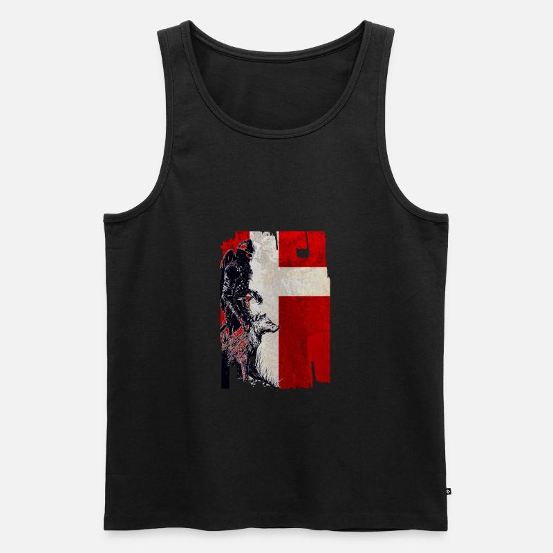 Wikinger Wolf Dänemark - Männer Premium Bio Tank Top - Schwarz