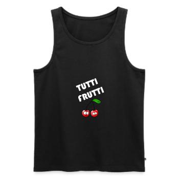 Beliebte Sprueche Tutti Frutti Design - Männer Premium Bio Tank Top - Schwarz - Vorne - AI Model Male 178 light (178cm)