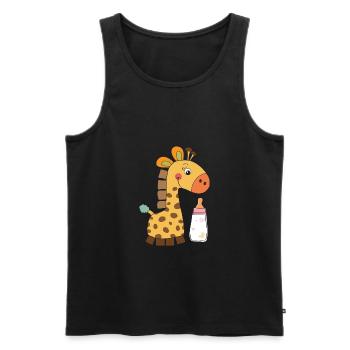 Giraffe - Geschenkidee - Männer Premium Bio Tank Top - Schwarz - Vorne - Michal (187cm)