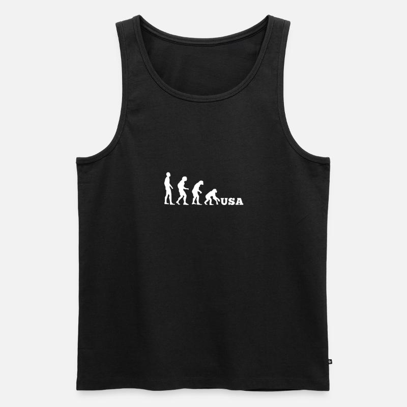 USA Evolution Backwards - Men's Premium Organic Tank Top - black
