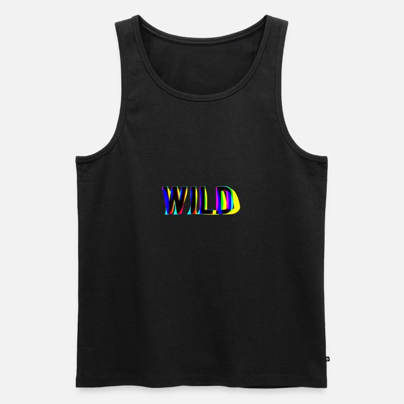 WILD SIND SIE BEREIT? - Männer Premium Bio Tank Top - Schwarz