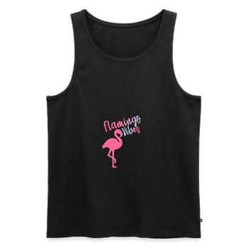 Flamingo-Schwingungen - Männer Premium Bio Tank Top - Schwarz - Vorne - AI Model Male 178 light (178cm)