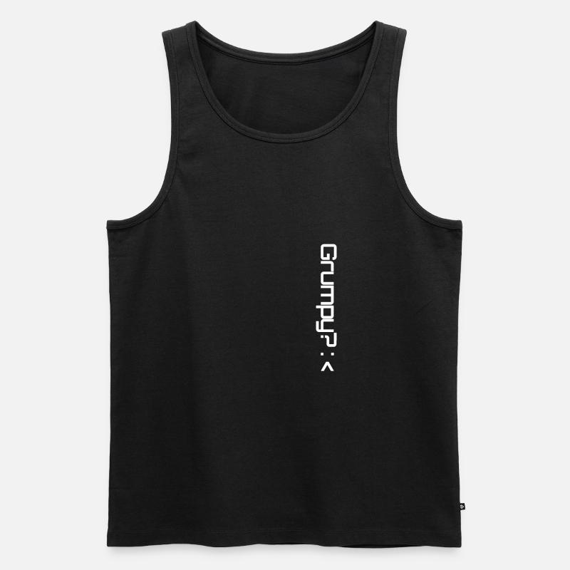 Grumpy 1 white - Männer Premium Bio Tank Top - Schwarz