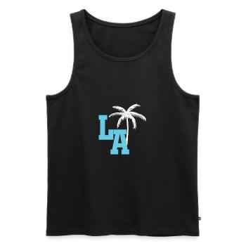 Los Angeles - Männer Premium Bio Tank Top - Schwarz - Vorne - AI Model Male 178 light (178cm)