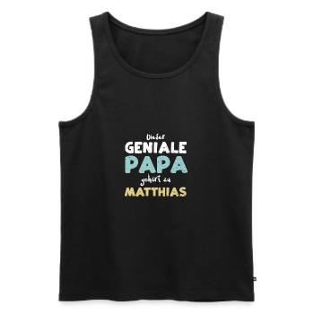 Dieser Geniale Papa Gehört Zu Ma... - Männer Premium Bio Tank Top - Schwarz - Vorne - AI Model Male 178 light (178cm)
