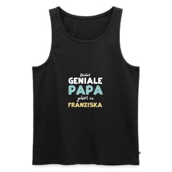 Dieser Geniale Papa Gehört Zu Fr... - Männer Premium Bio Tank Top - Schwarz - Vorne - Michal (187cm)