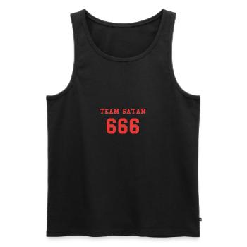 Team Satan 666 - Men's Premium Organic Tank Top - black - Front - AI Model Male 178 light (178cm)