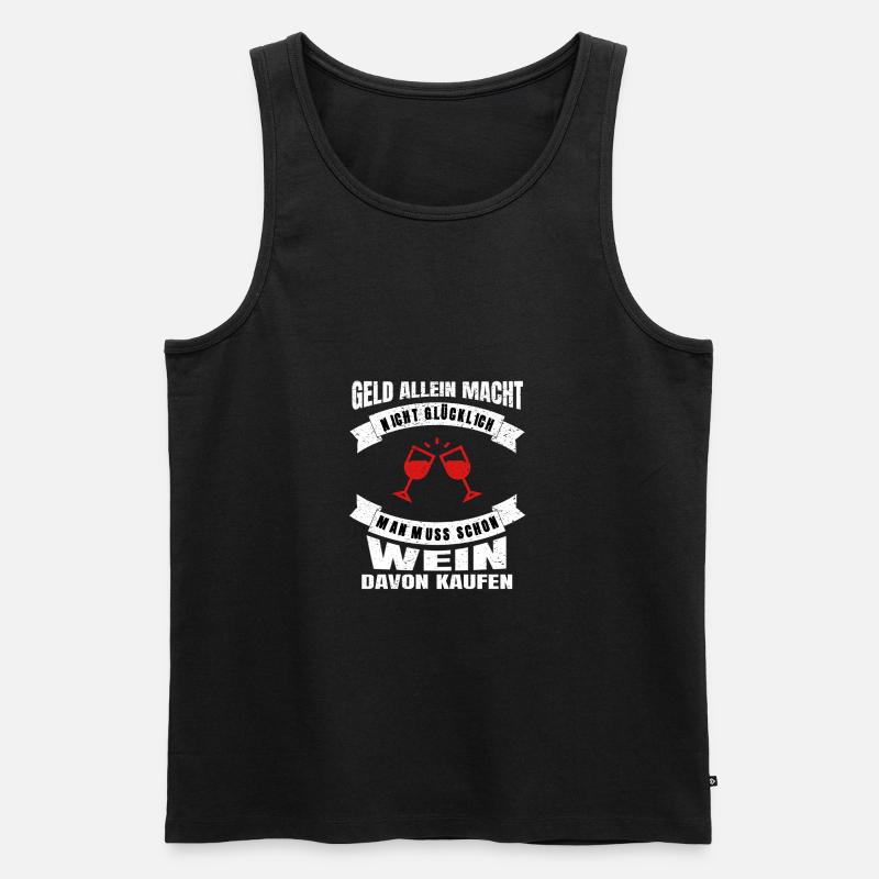 Wein - Männer Premium Bio Tank Top - Schwarz