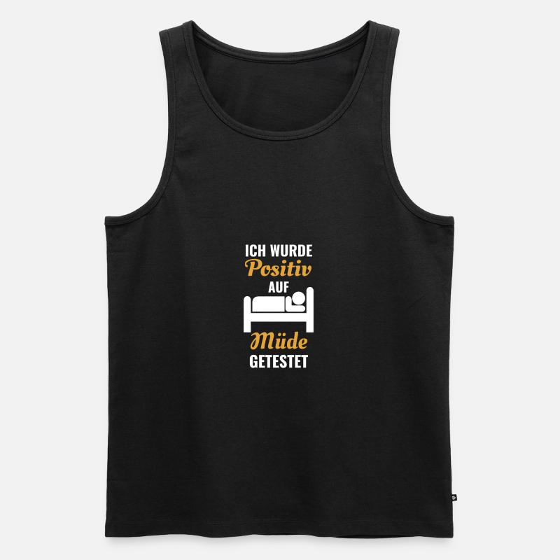 Müde - Männer Premium Bio Tank Top - Schwarz