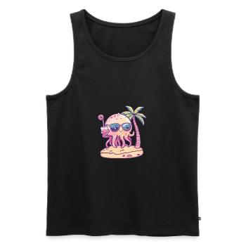 Jellyfish Summer Vacation - Men's Premium Organic Tank Top - black - Front - AI Model Male 178 light (178cm)