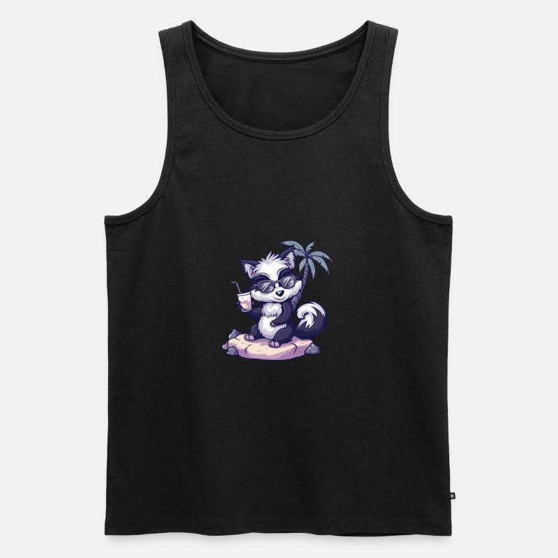 Stinktier Sommer Strand Comic - Männer Premium Bio Tank Top - undefined