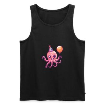 Octopus Birthday BD - Débardeur bio Premium Homme - noir - Devant - Michal (187cm)