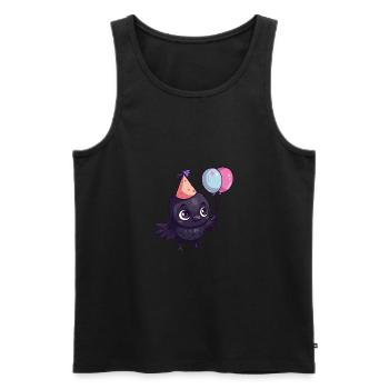Rabe Krähe Geburtstag Comic - Männer Premium Bio Tank Top - Schwarz - Vorne - Michal (187cm)