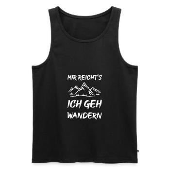 Mir reicht's ich geh wandern - Männer Premium Bio Tank Top - Schwarz - Vorne - Michal (187cm)