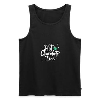 Hot Chocolate Time - chocolate - Men's Premium Organic Tank Top - black - Front - Michal (187cm)