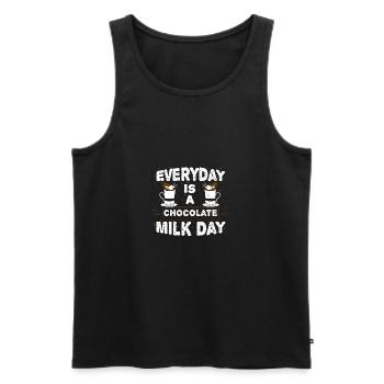 Everyday Is A Chocolate Milk Day - Chocolate - Men's Premium Organic Tank Top - black - Front - Michal (187cm)