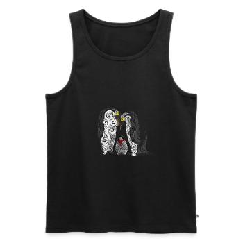 Famille de pingouins swirly - Débardeur bio Premium Homme - noir - Devant - Michal (187cm)