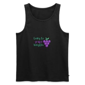 Going to grape lengths - Men's Premium Organic Tank Top - black - Front - Michal (187cm)