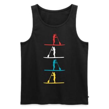 Stand Up Paddling SUP Surfer Geschenk - Männer Premium Bio Tank Top - Schwarz - Vorne - Michal (187cm)