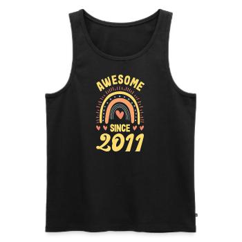 11ter Geburtstag 11 Jahre Idee zum 11. Geburtstag - Männer Premium Bio Tank Top - Schwarz - Vorne - Michal (187cm)