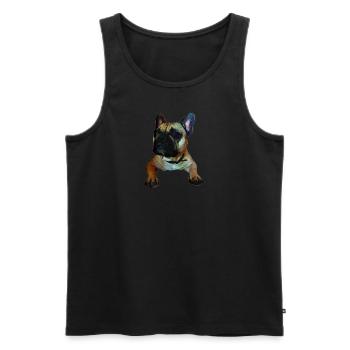 Français Bulldog, Frenchie, Bully, Cadeau - Débardeur bio Premium Homme - noir - Devant - Michal (187cm)