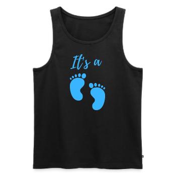Baby Announcement Pregnancy - Boy - Surprise - Men's Premium Organic Tank Top - black - Front - AI Model Male 178 light (178cm)