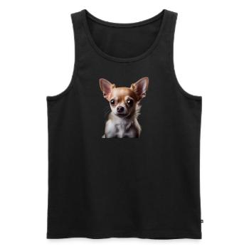 Niedlicher Chihuahua - Geschenkidee für - Männer Premium Bio Tank Top - Schwarz - Vorne - Michal (187cm)