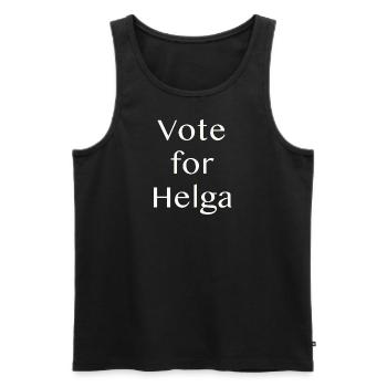 Vote for Helga - Männer Premium Bio Tank Top - Schwarz - Vorne - AI Model Male 178 light (178cm)