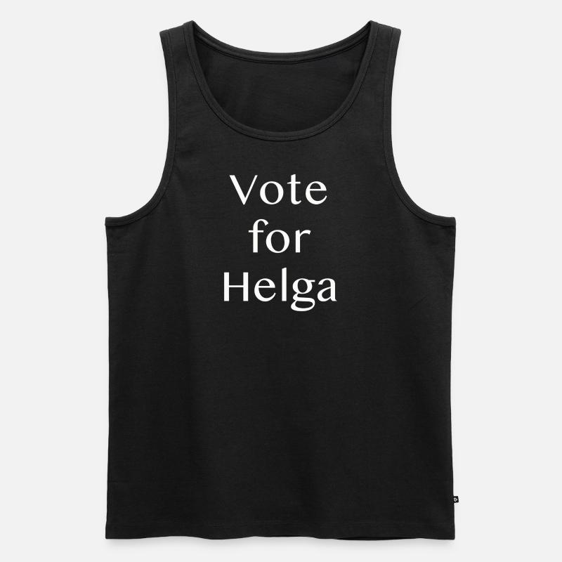 Vote for Helga - Männer Premium Bio Tank Top - Schwarz