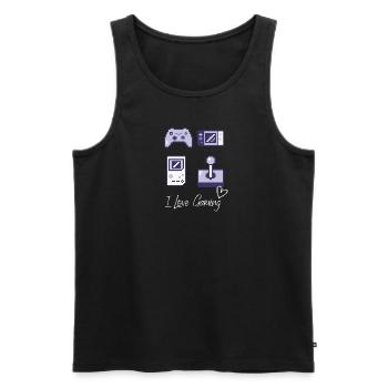 I Love Gaming - Männer Premium Bio Tank Top - Schwarz - Vorne - Michal (187cm)