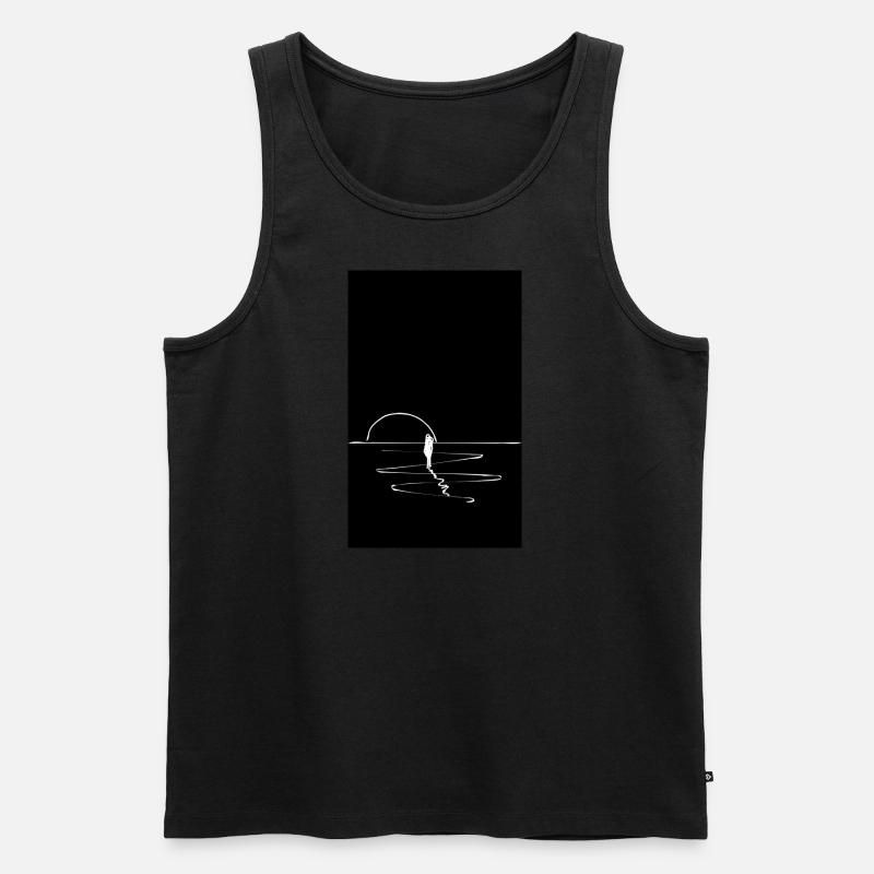 ALONE 1 - Männer Premium Bio Tank Top - Schwarz