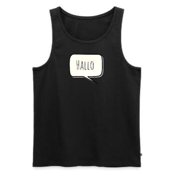 Hello - Men's Premium Organic Tank Top - black - Front - Michal (187cm)