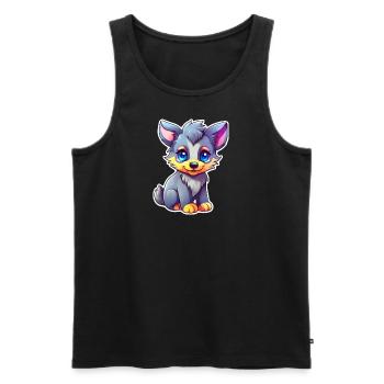 Sweet Wolf - Men's Premium Organic Tank Top - black - Front - AI Model Male 178 light (178cm)