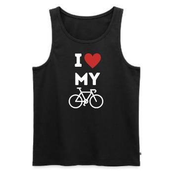 Love your bike - Men's Premium Organic Tank Top - black - Front - Michal (187cm)