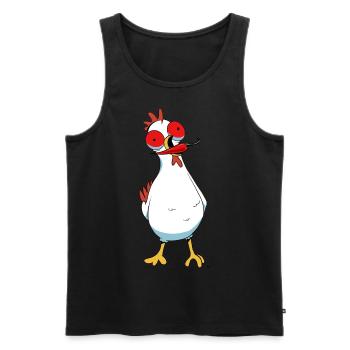 Pepperoni Chili Poulet Volaille Piquante Volaille Épicée - Débardeur bio Premium Homme - noir - Devant - Michal (187cm)