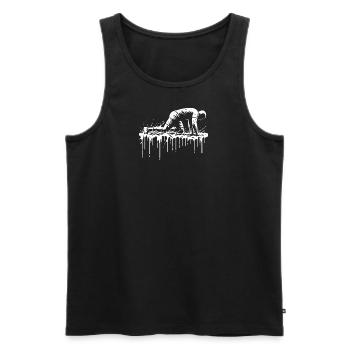 Ramper dans la boue - Débardeur bio Premium Homme - noir - Devant - AI Model Male 178 light (178cm)