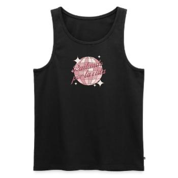 Bailando por la vida, danser à travers la vie en rose - Débardeur bio Premium Homme - noir - Devant - Michal (187cm)
